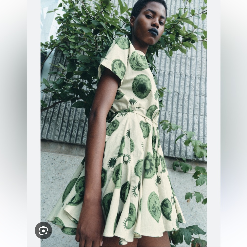 ZARA PRINTED SHORT DRESS - Picture 10 of 16